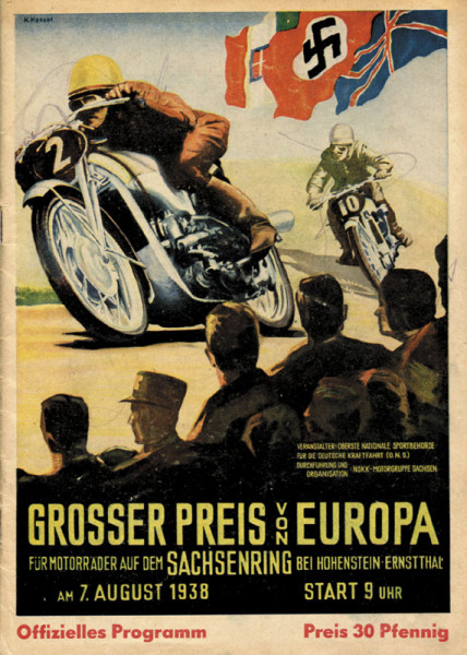 Großer Preis von Europa. Auf dem Sachsenring. 7. August 1938. Offizielles Programm.