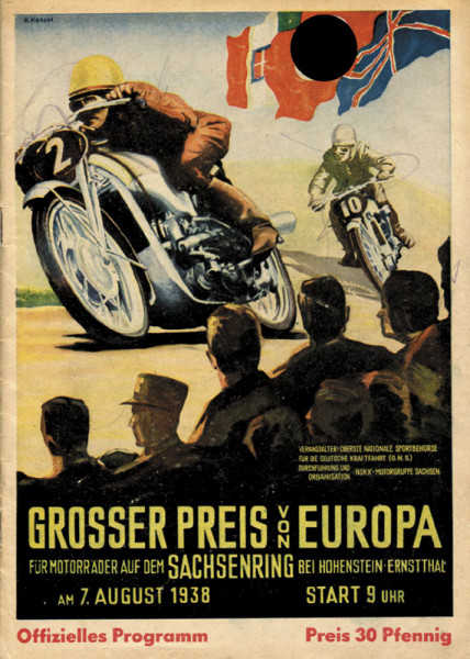 Großer Preis von Europa. Auf dem Sachsenring. 7. August 1938. Offizielles Programm.