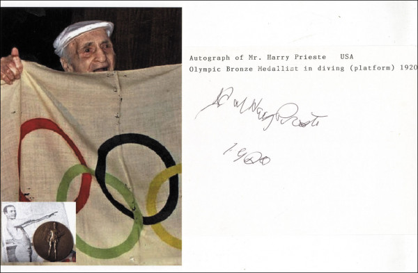 Prieste, Harry: Olympic Games 1920 autograph Diving USA