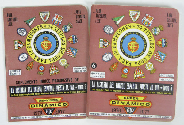 Dinamico 1976/1977 - La Historia del Futbol Espanol Puesta al Dia und Suplemento Indice Progresivo (2 Bände) - Vol. 6.