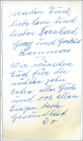 Lammers, Georg: Handschriftliche Grußkarte