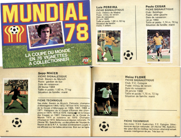 World Cup 1978. French Sticker Album from Pif:
