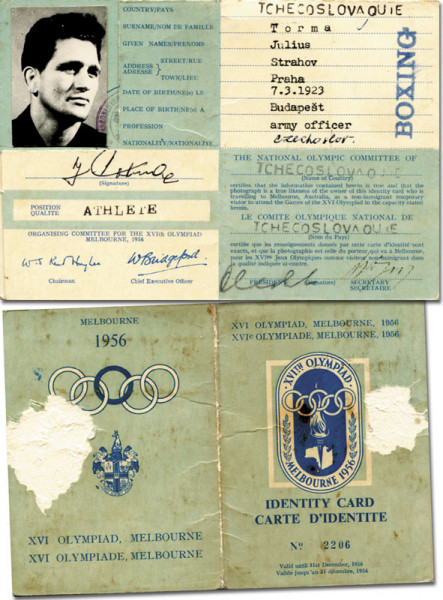 ID-Card Olympic Games 1956 Boxing. Torma