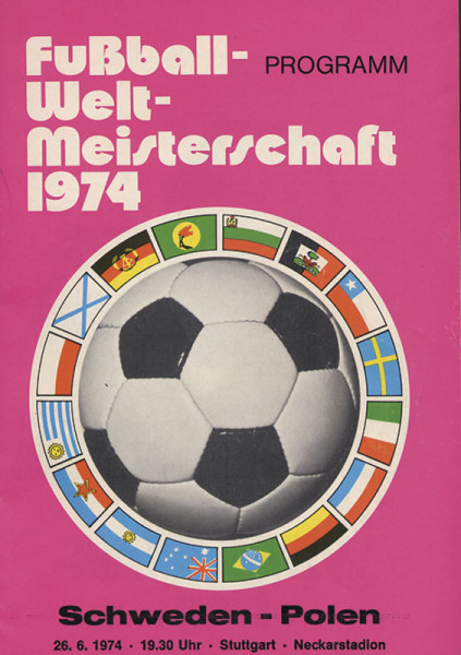 World Cup 1974. Programm Sweden v Poland