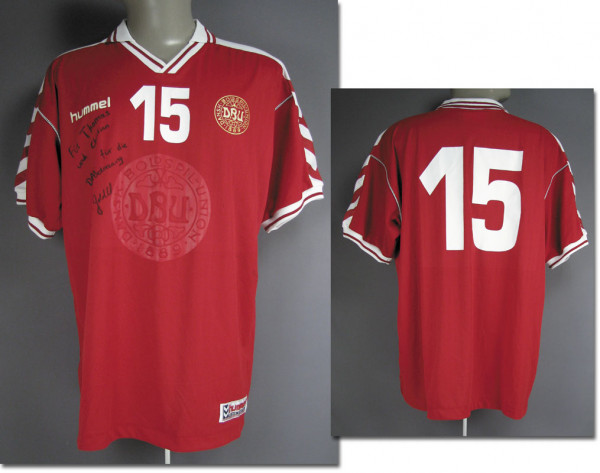 match worn football shirt Denmark 2000