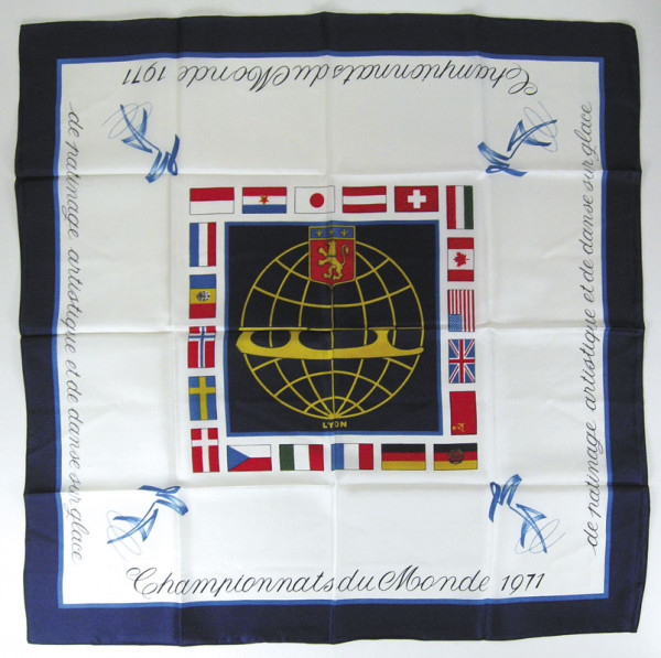 World Figure Skating Champ. 1971 silk scarf