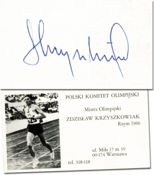 Krzyszkowiak, Zdzislaw: Olympic Games 1960 autograph Athletics Poland