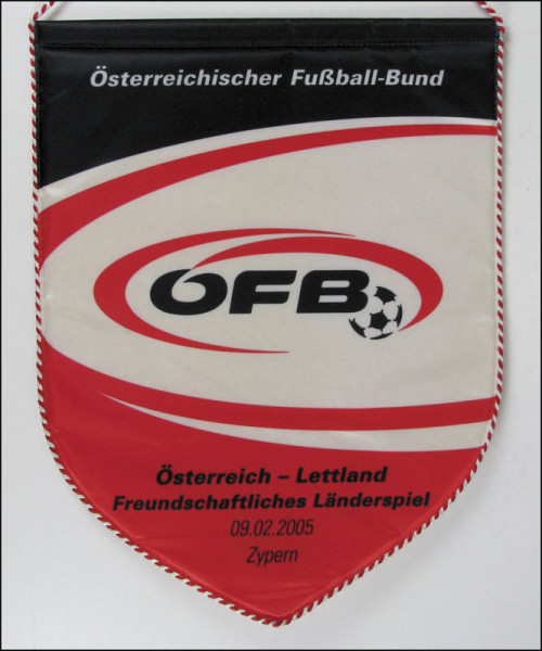 Freundschaftsspipel 9.2.2005 Österreich - Lettland, Österreich - Wimpel 2005