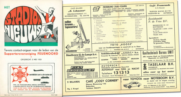 Feijenoord Rotterdam v Tottenham Hotspurs. 1974 in, Programm EP1974