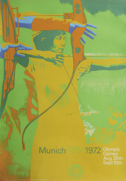 Werbeplakat "Bogenschießen" englisch 84x60cm, Plakat OSS1972
