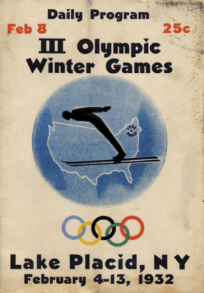 Daily Programm III Olympic Winter Games. Lake Placid 1932. Feb 8.