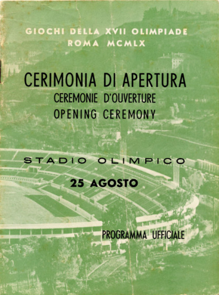 Tages-Programm Olympische Spiele Rom 1960. Giochi della XVII Olimpiade Roma MCMLX. Programma Ufficia