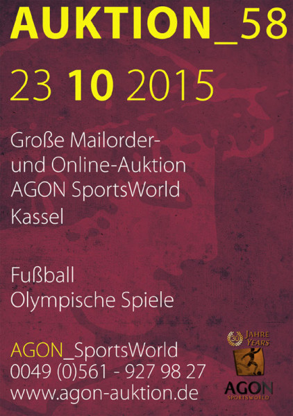 58. AGON Auktion: Auktions-Katalog: SportMemorabilia Live in Kassel