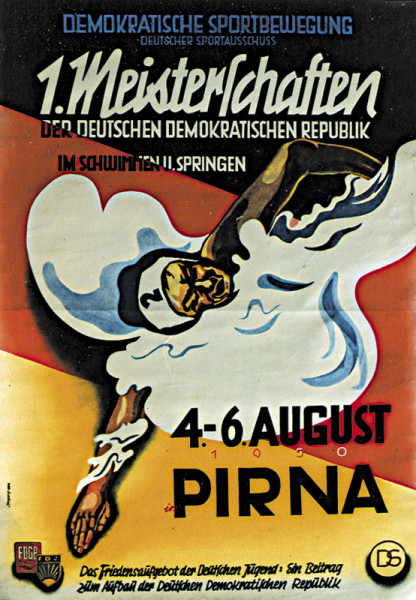 1.Meisterschaften der DDR, Schwimmen und Springen, Schwimmen - Plakat