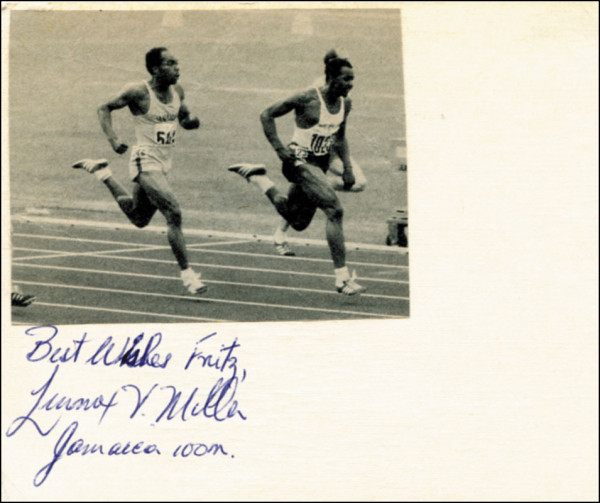Miller, Lennox: Olymoic Games 1968 1972 Autograph Athletics Jamai