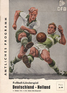Deutschland - Holland, 21.10.1959. Offizielles Programm DFB Fußball - Länderspiel