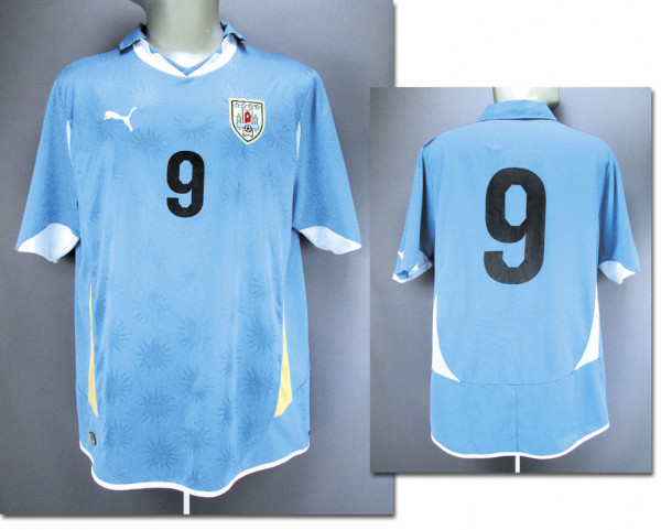 match worn football shirt Uruguay 2011