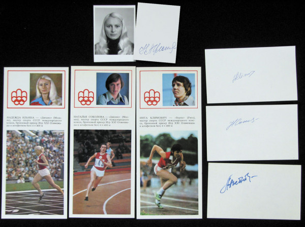 OSS 1976 4x400 m UdSSR Frauen: Originalsignaturen der 4x400 m Staffel