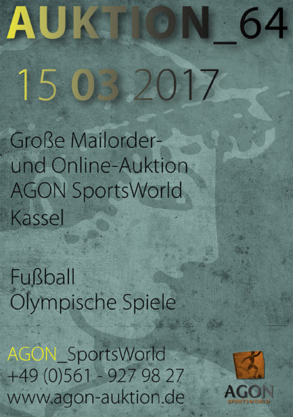 64. AGON Auktion.: Auktions-Katalog: SportMemorabilia OnLive in Kassel