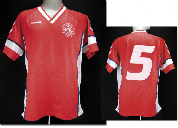 match worn football shirt Denmark 1991-1992