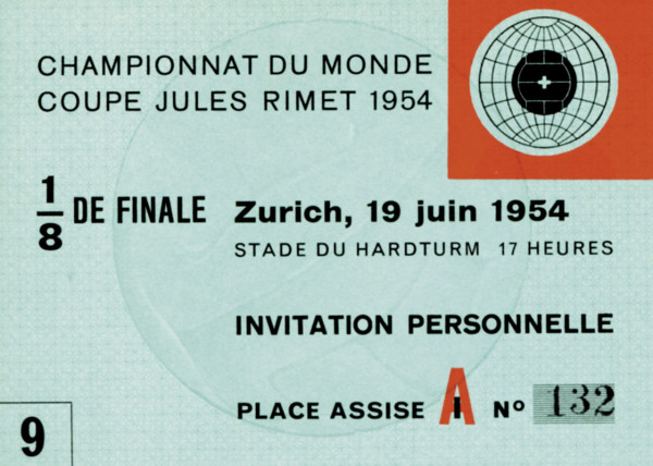 World Cup 1954. Ticket VIP Austria-Czech Republic