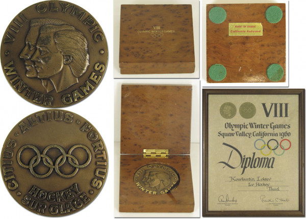 Bronzemedaille für den 3.Platz bei den Olympischen Winterspielen Squaw Valley 1960 im "Hockey sur Gl