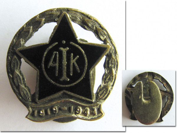 Vereinsabzeichen "AIK 1919 - 1944", Dänemark/Schweden-AIK