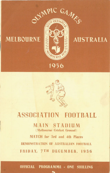 Olympic Games Melbourne 1956. Association Football. Friday, Dec. 7, 1956. Main Stadium (Melbourne Cricket Ground). Match for 3rd and 4th places.