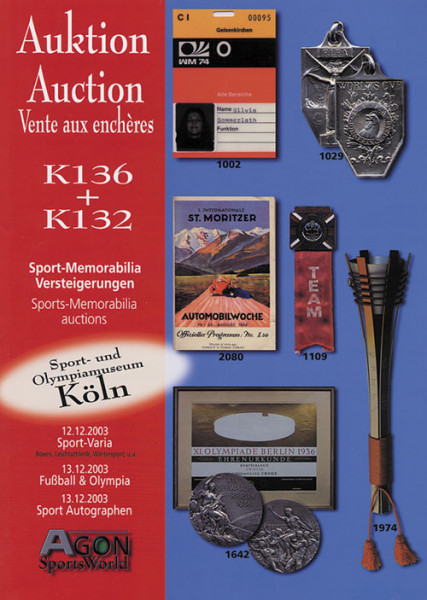 16. und 17. AGON Auktion: Auktions-Katalog: SportMemorabilia Autograph