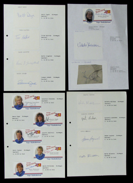 OSS 1988 Handball Norwegen Frauen: 16 original Signaturen Silber Handball 1988 Frauen