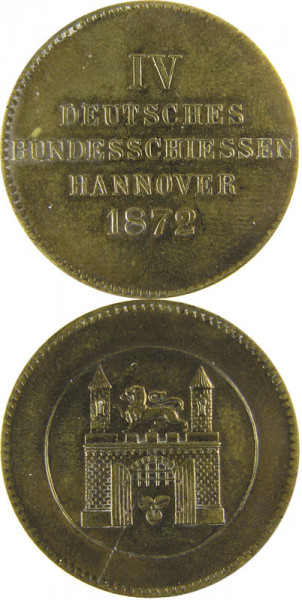 4. Deutsches Bundesschiessen Hannover 1872, Schießen-Medaille 1872