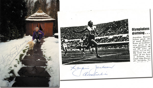 OS 1952 200m: Originalsignaturen der Medaillengewinner im 200 m