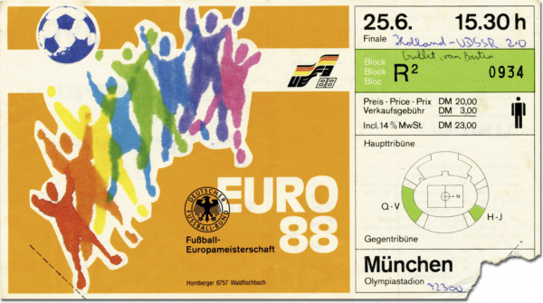 UEFA Euro 1988 Ticket Final Netherlands v USSR