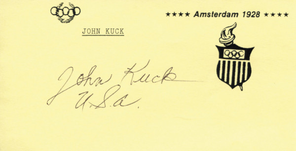 Kuck, John: Olympic Games 1928 Autograph Athletics USA