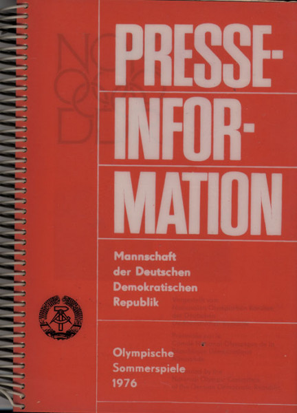 Mannschaft der Deutschen Demokratischen Republik. Olympische Sommerspiele 1976.