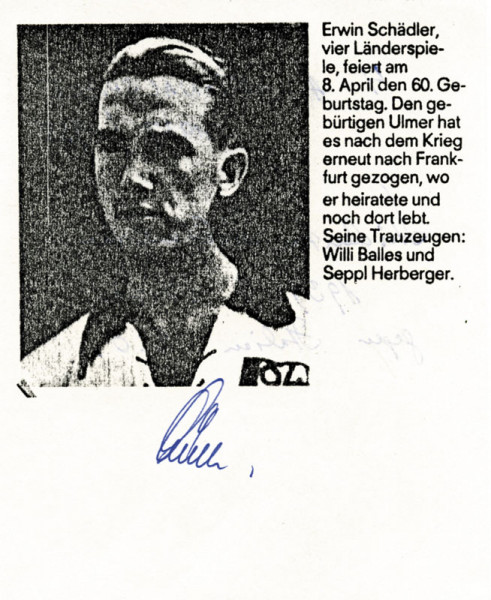 Schädler, Erwin: (1917-1991) Originalsignatur Erwin Schädler