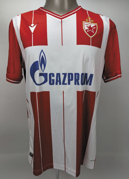 Dusan Jovancic in einem CL Spiel 2019/2020, Belgrad, Roter Stern - Trikot 2018/2019