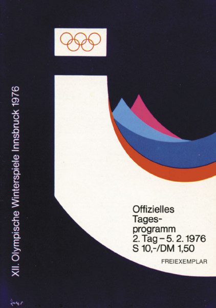 Olympic Games 1976. Daily programme Innsbruck