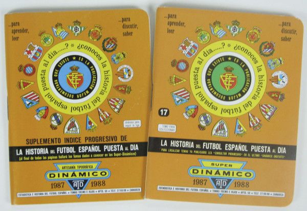 Dinamico 1987/1988 - La Historia del Futbol Espanol Puesta al Dia und Suplemento Indice Progresivo (2 Bände) - Vol. 17.