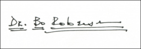 Roberson, Bo (Irvin): Karteikarte mit Originalsignatur