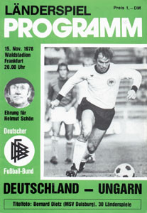 Football Programm 1978 Gemany v Hungary