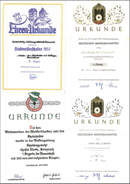 German Shooting Championsships Diploma Collection