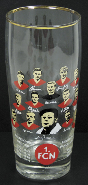 Football: Beerglas 1.FC Nuernberg 1966