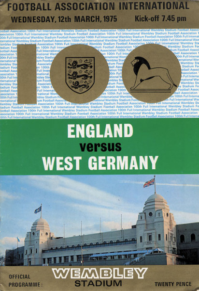 Länderspiel England - West Germany. 12.3.1975 im Wembley Stadion.