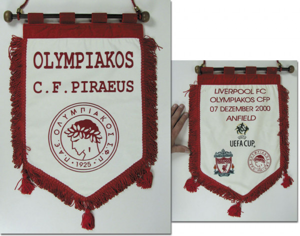 Official match pennant 2000 Liverpool CF Olympiak