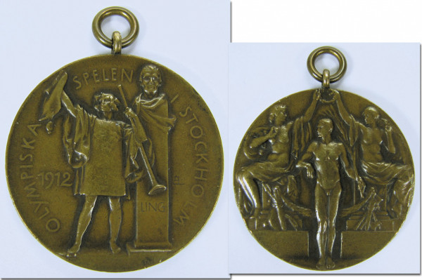 Bronzemedaille "Olympiska Spelen i Stockholm 1912", Siegermedaille 1912