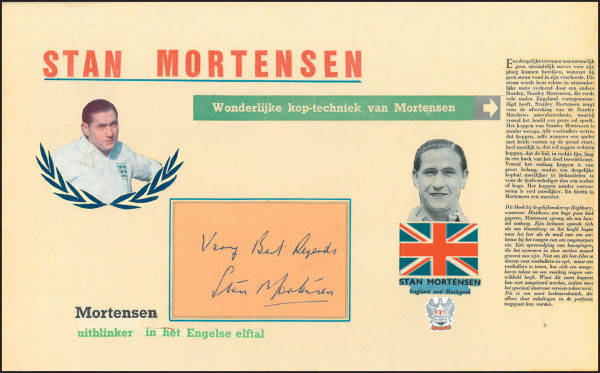 Mortensen, Stan: Autograph Football England Stan Mortensen