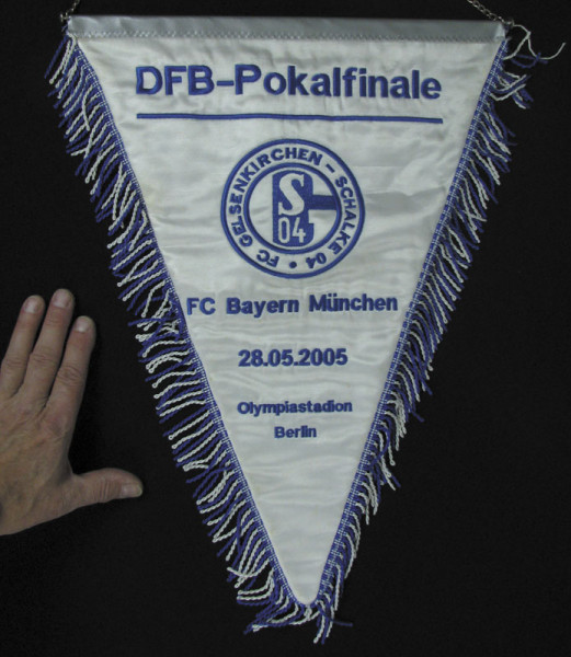Original Spielwimpel „DFB - Pokalfinale 2005, Schalke-Spielwimpel 2005