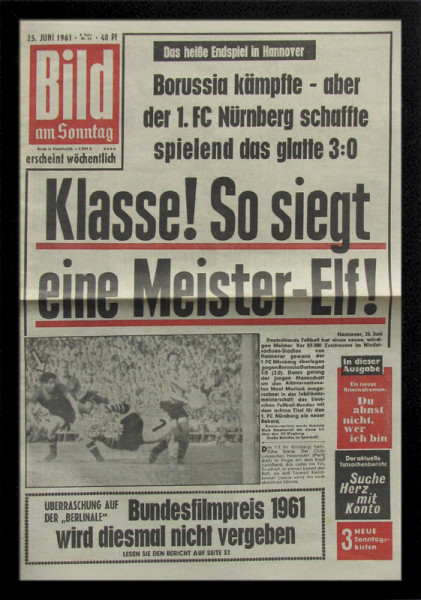 Klasse! So siegt eine Meister-Elf, Zeitung DM1961