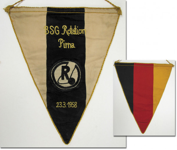 Football match pennant GDR Rotation Pirna 1958